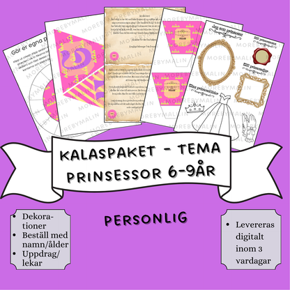 Kalaspaket - Tema Prinsessor 6 - 9 år (personlig)