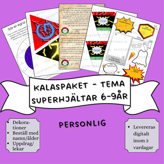 Kalaspaket - Tema Superhjältar 6 - 9 år (personlig)