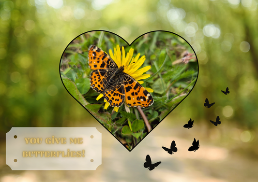 Personlig Dikt - Övrigt kort "You give me butterflies!"