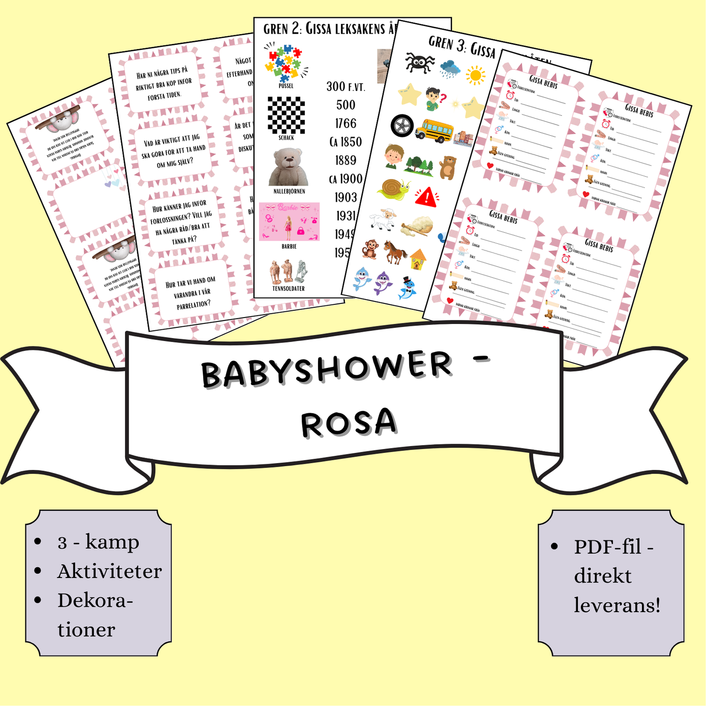 Babyshower paket - Rosa