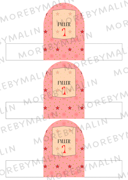 Kalaspaket - My first birthday (röd/gul) personlig