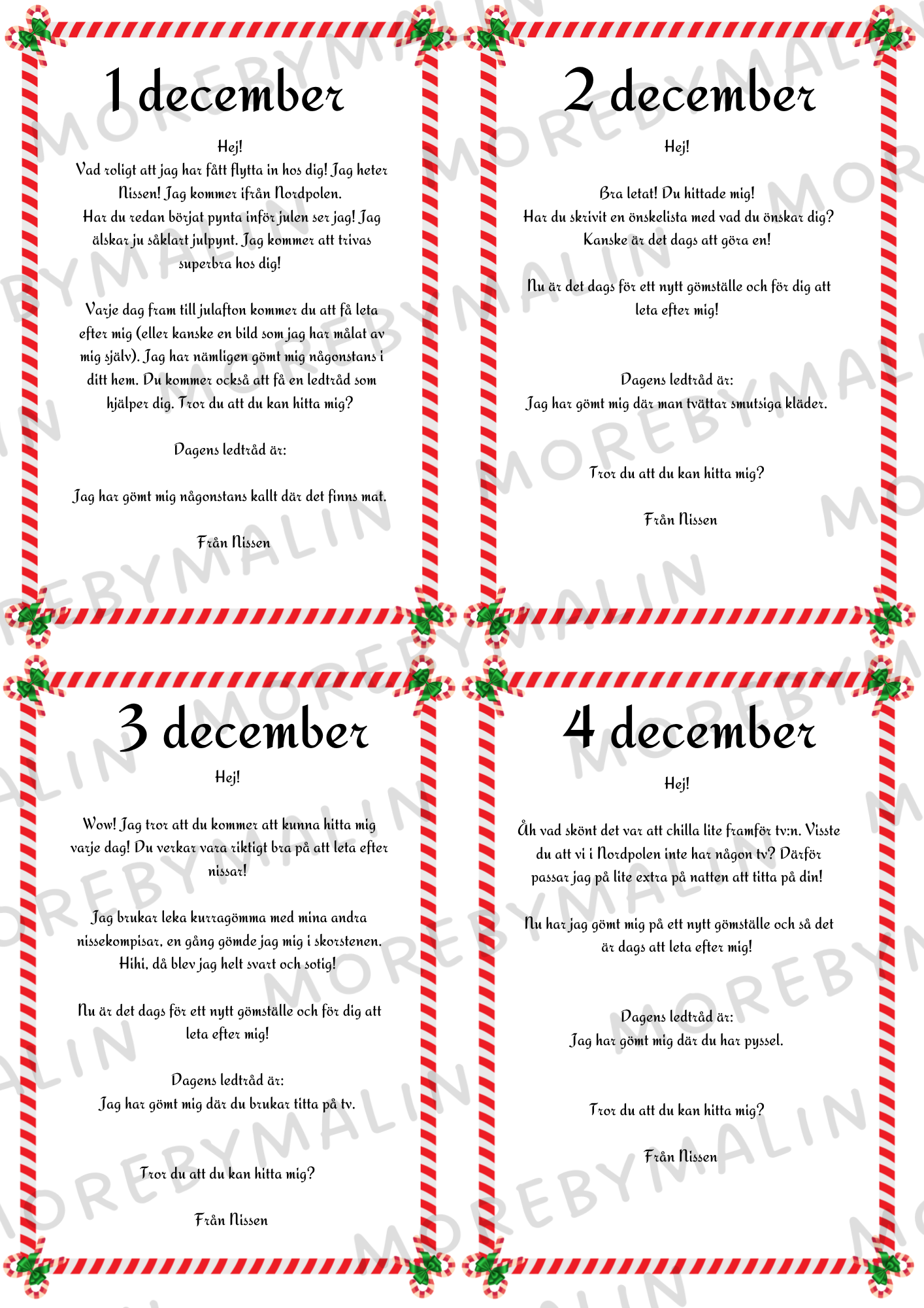 Nissebrev - Nissen leker kurragömma (Yngre barn)