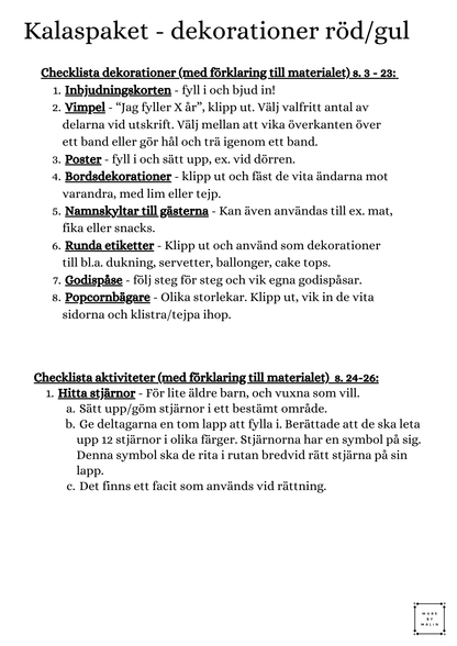 Kalaspaket - dekorationer röd