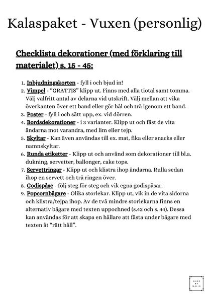 Kalaspaket - Vuxen (personlig)