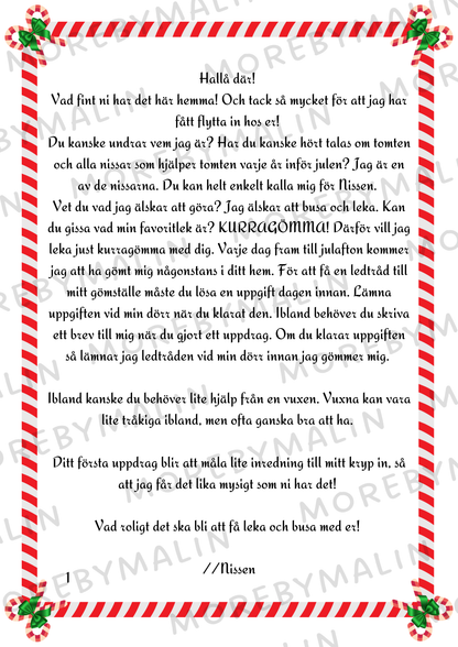 Nissebrev - Nissen leker kurragömma (Ett barn)
