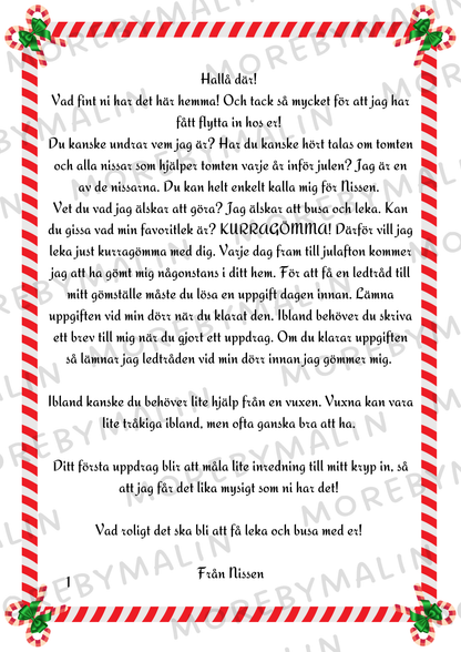 Nissebrev - Nissen leker kurragömma (Ett barn)