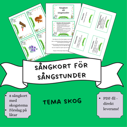 Sångkort för sångstunder - Tema Skog