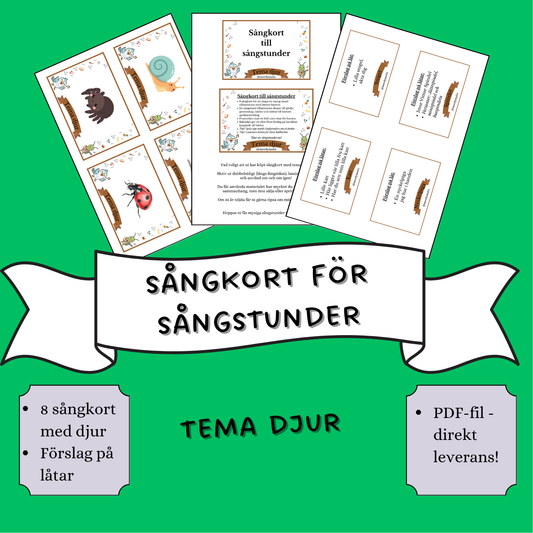 Sångkort för sångstunder - Tema Djur