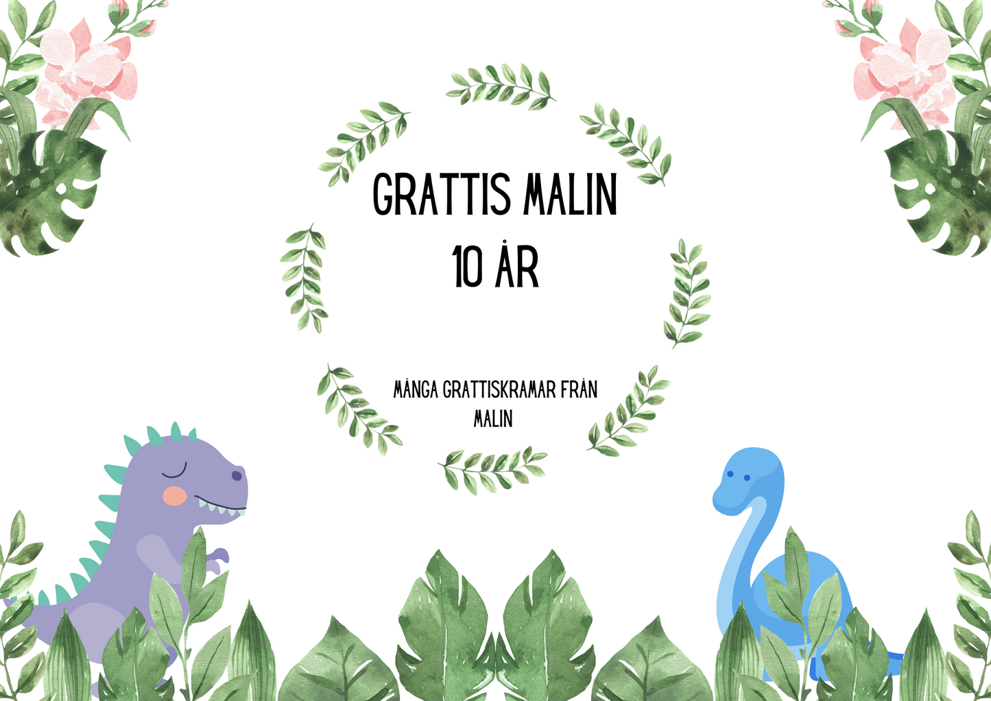 Personlig Dikt - Grattiskort "Dino"