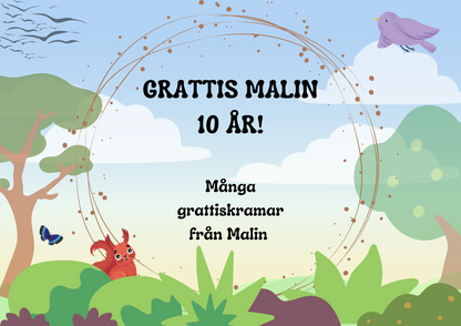 Personlig Dikt - Grattiskort "Skogsdjur 2"