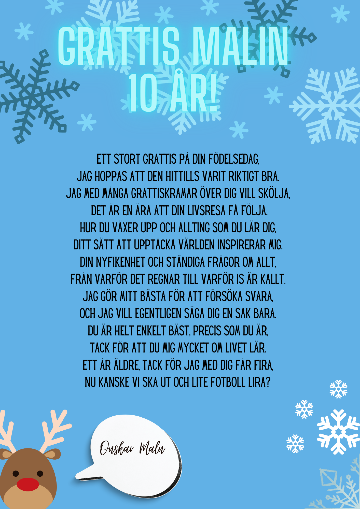 Personlig Dikt - Grattiskort - "Snö"