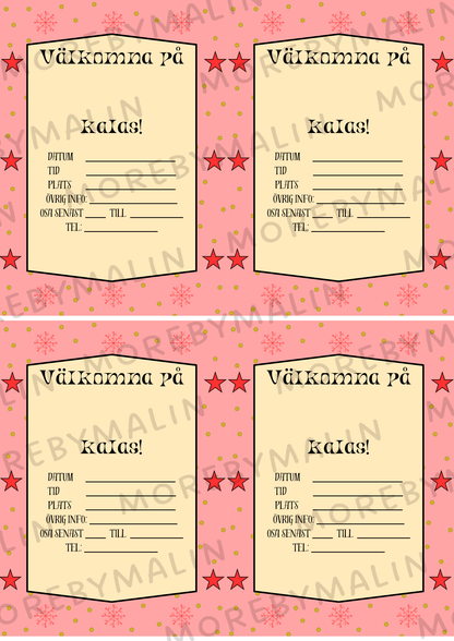 Kalaspaket - My first birthday (röd/gul) personlig