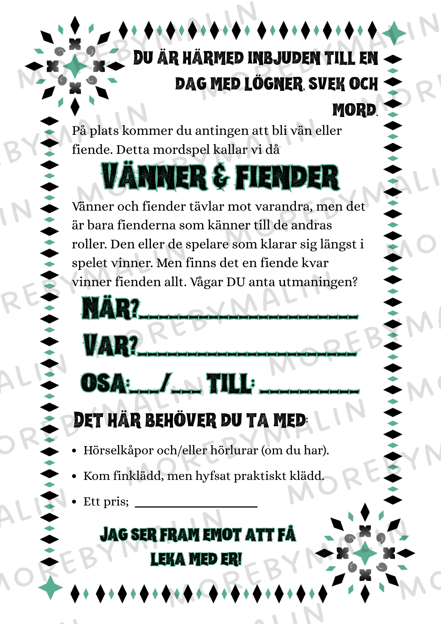 Vänner & fiender - ditt egna mordmysterispel