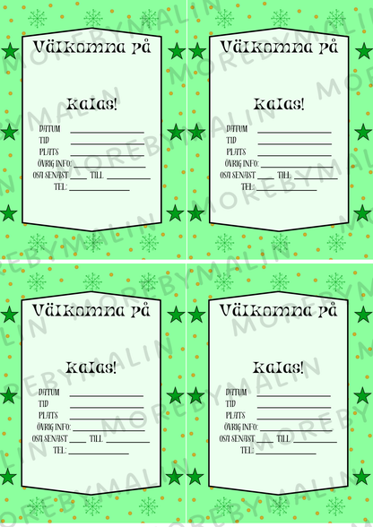 Kalaspaket - dekorationer grön (personlig)