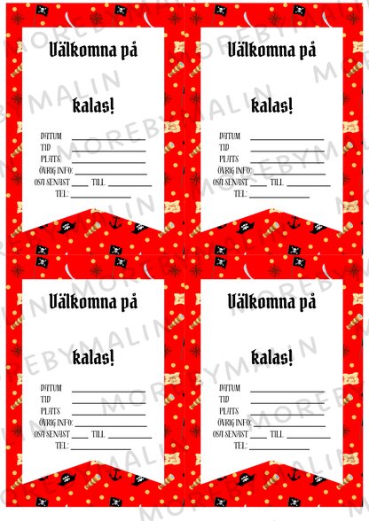Kalaspaket - Tema Pirat 6 - 9 år (personlig)