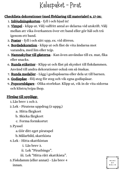 Kalaspaket - Tema Pirat 4 - 7 år