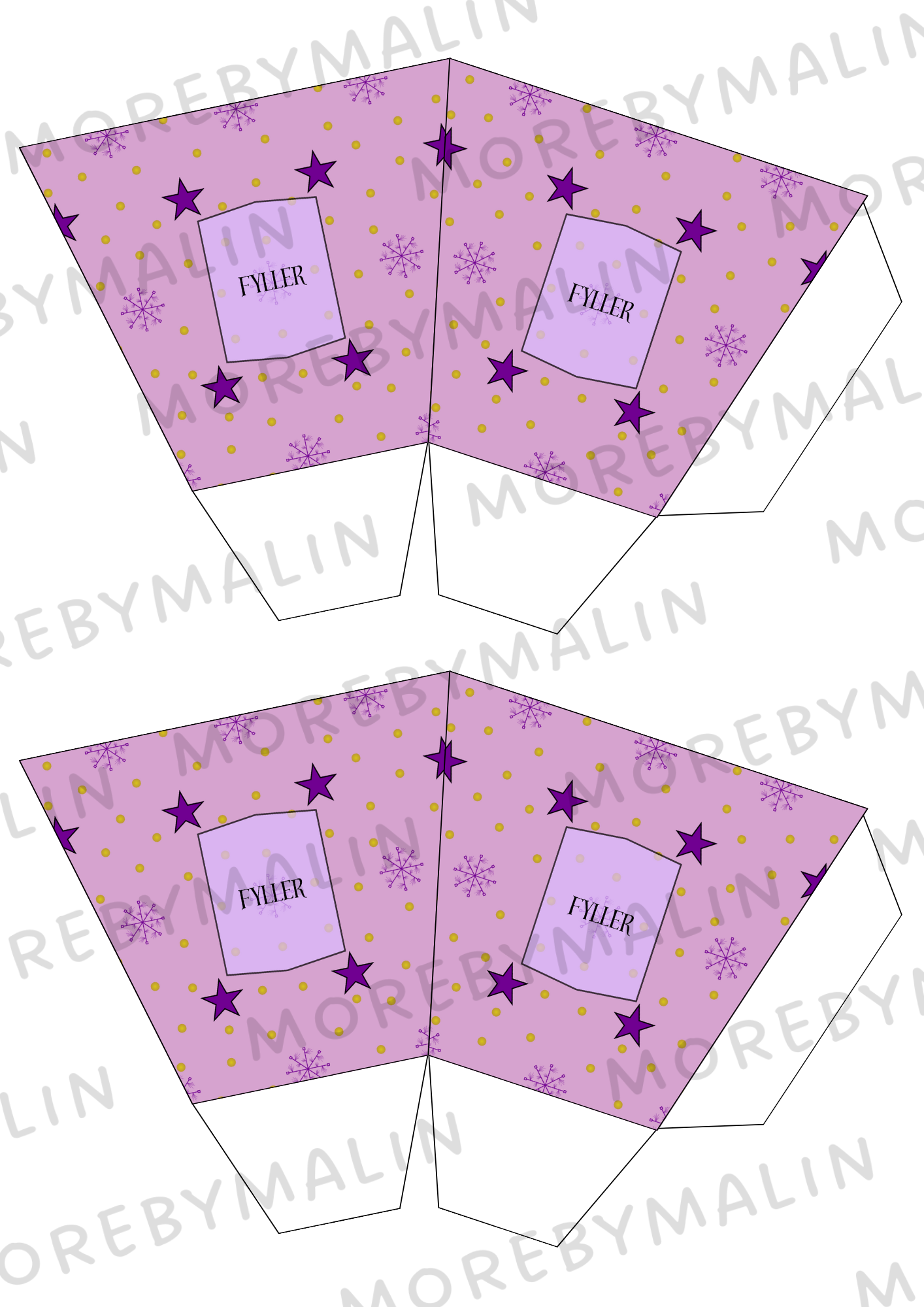 Kalaspaket - dekorationer lila/rosa (personlig)