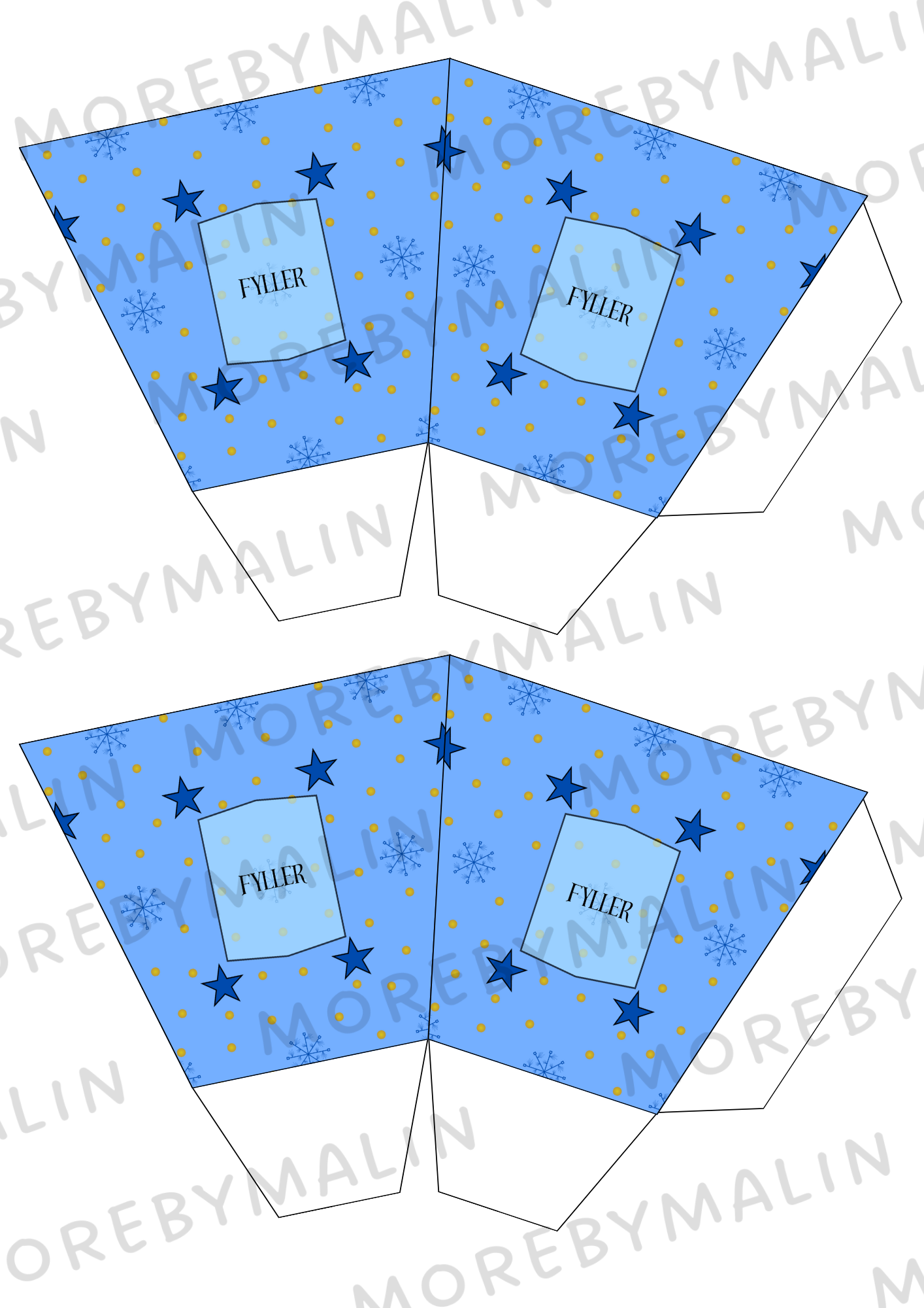 Kalaspaket - dekorationer blå (personlig)