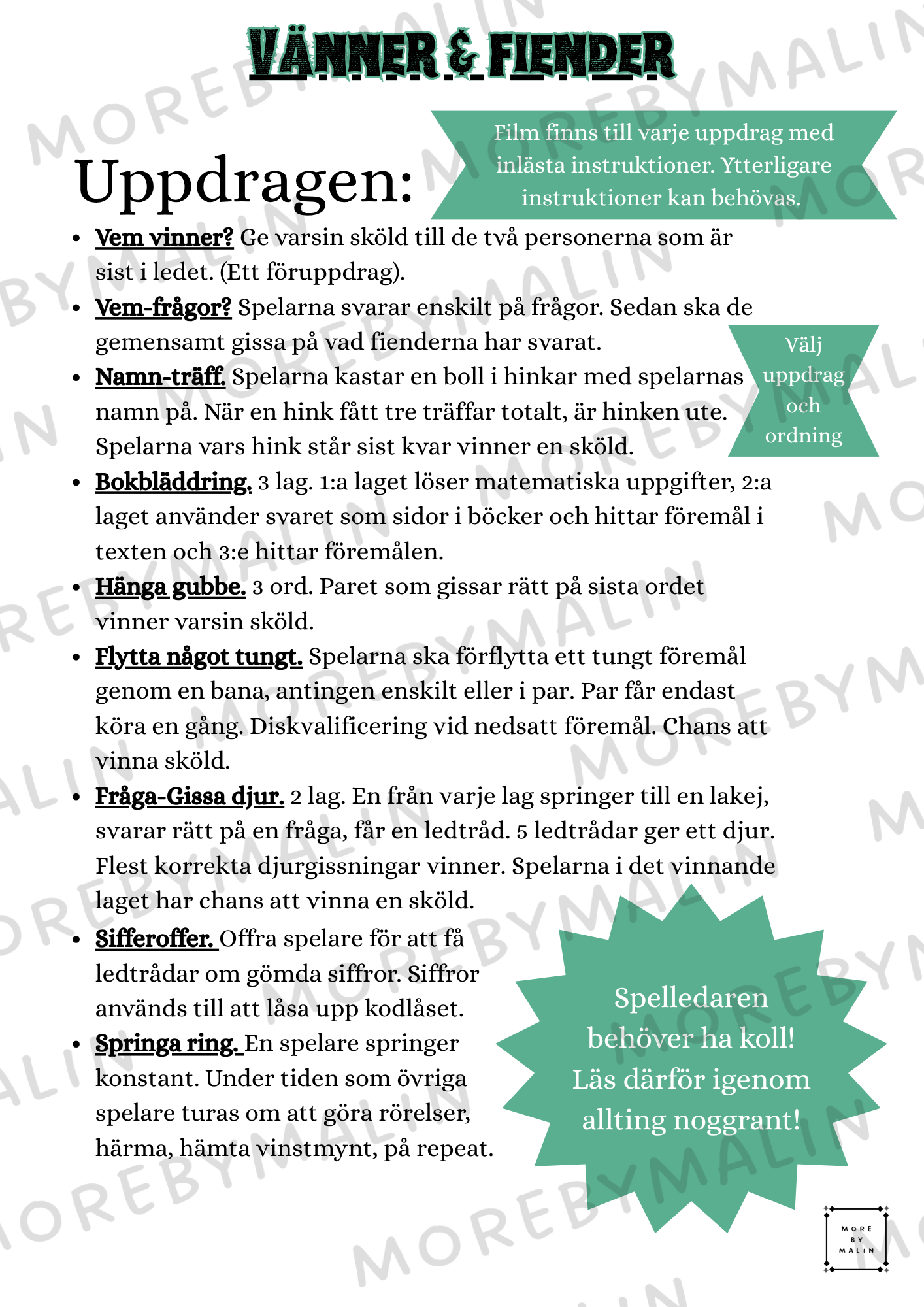 Vänner & fiender - ditt egna mordmysterispel