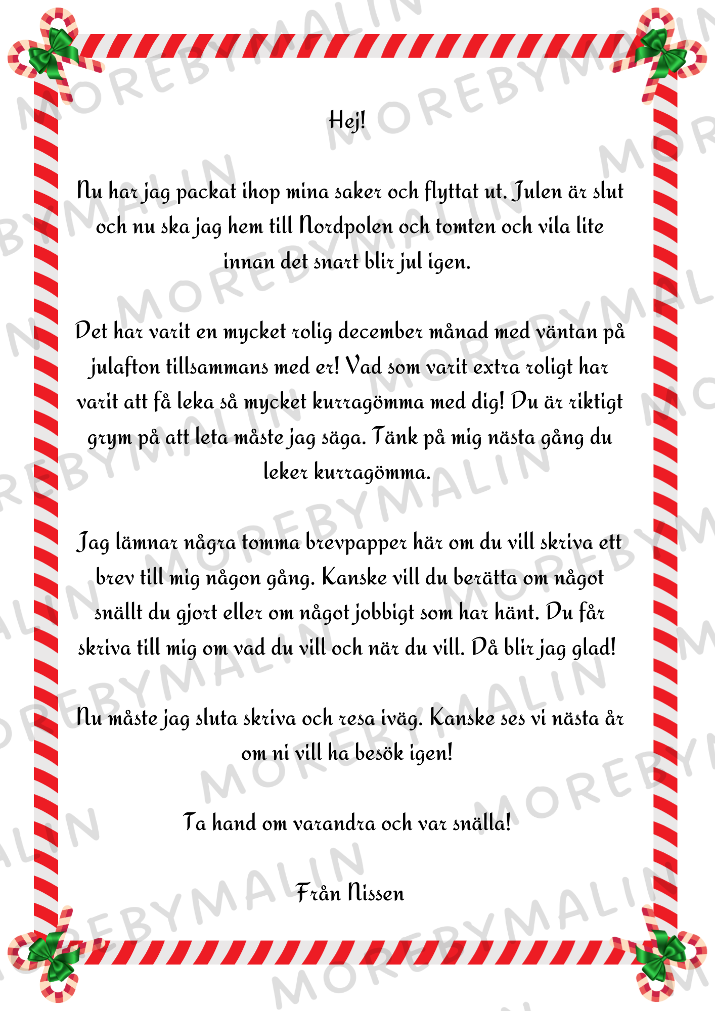 Nissebrev - Nissen leker kurragömma (Ett barn)