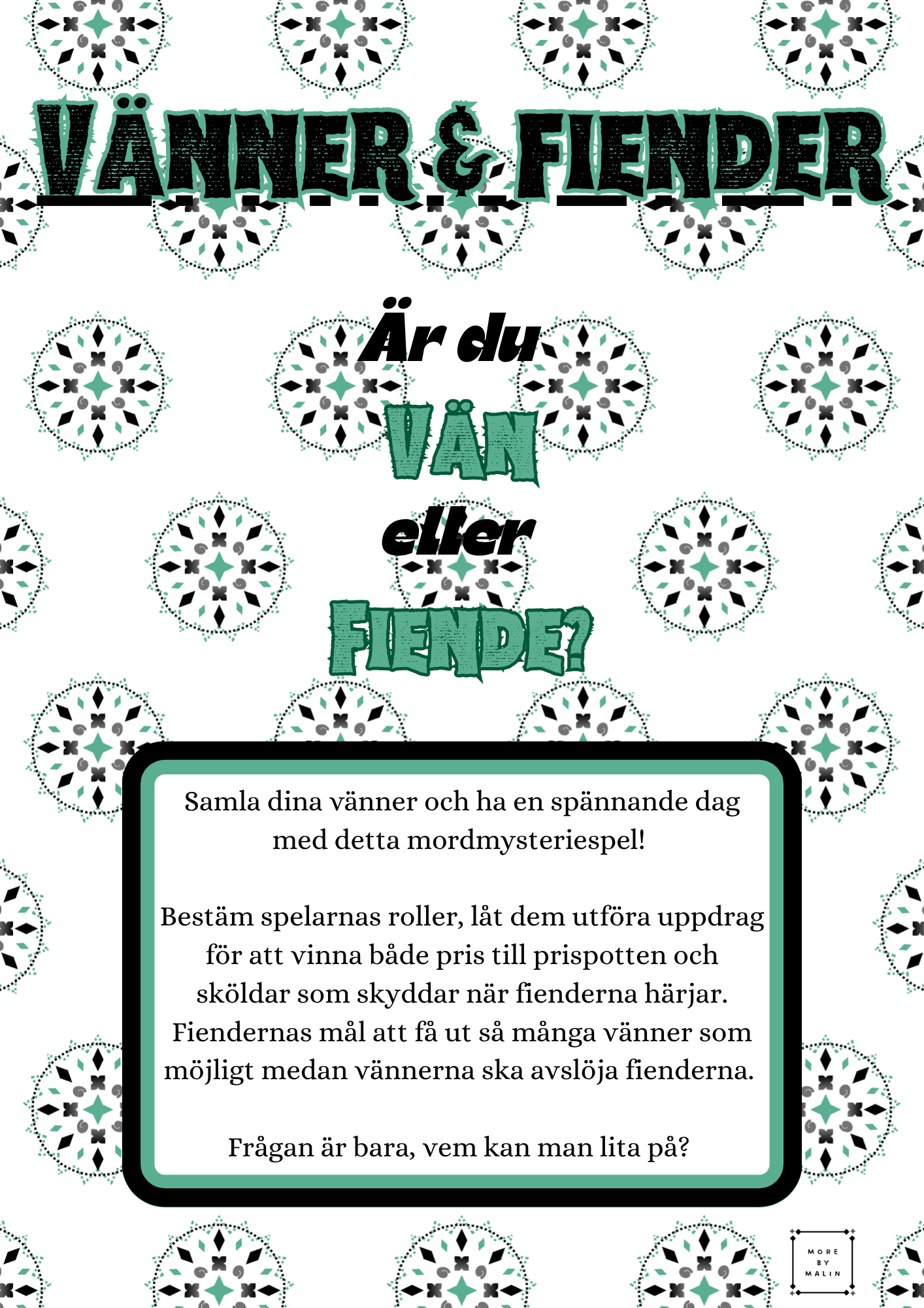 Vänner & fiender - ditt egna mordmysterispel