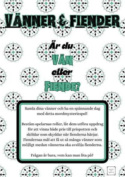 Vänner & fiender - ditt egna mordmysterispel